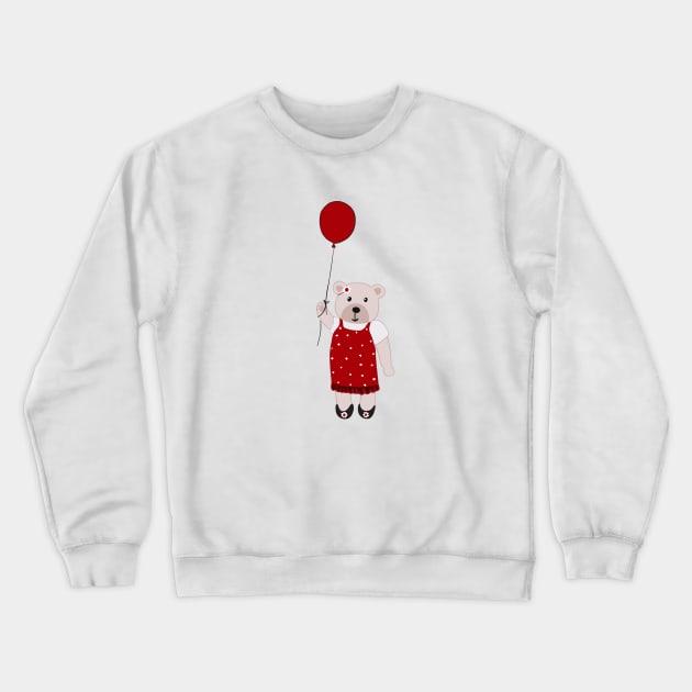 Bear with red balloon Crewneck Sweatshirt by GULSENGUNEL